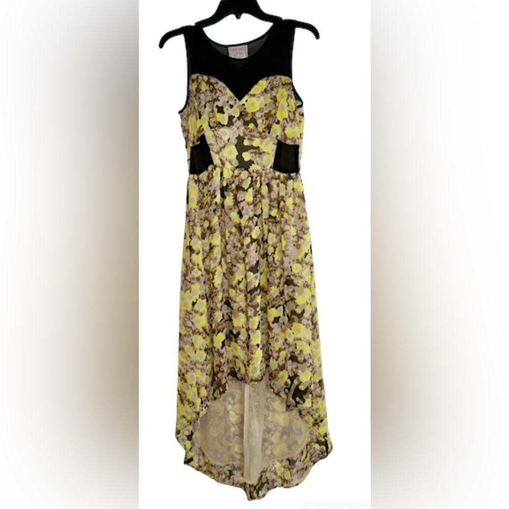 πROMEO & JULIET COUTURE! HIGH-LOW DRESS! SUPER SLEEK! SHEER TOP & SIDE PANELS! - Picture 2 of 16